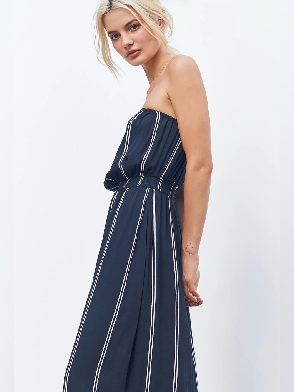 UO Silence + Noise Jackson Strapless Wide Leg Jumpsuit
